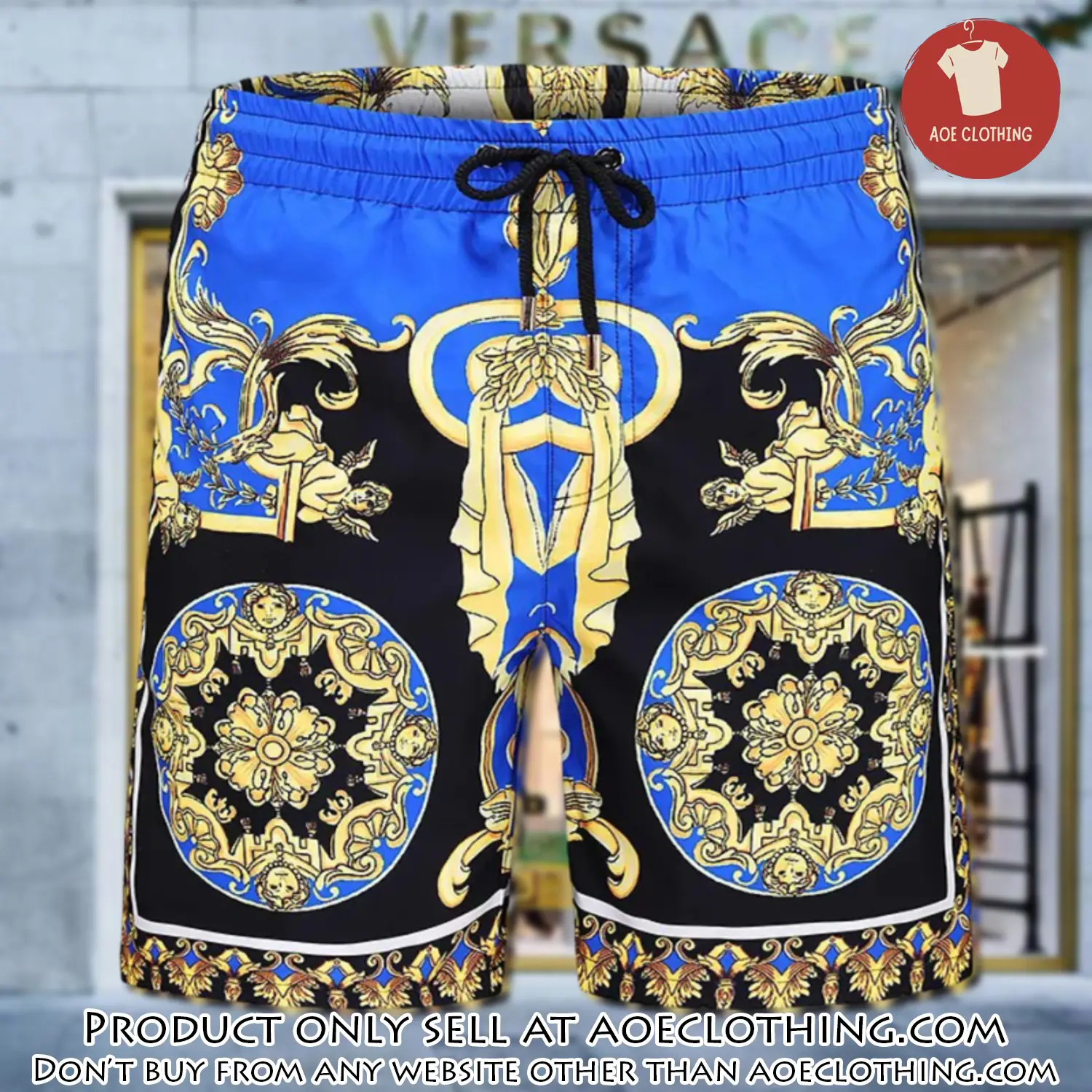 Versace new 3d luxury brand all over print shorts pants for men aoe1624654